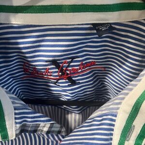 Robert Graham Blue and White Striped Dress Shirt